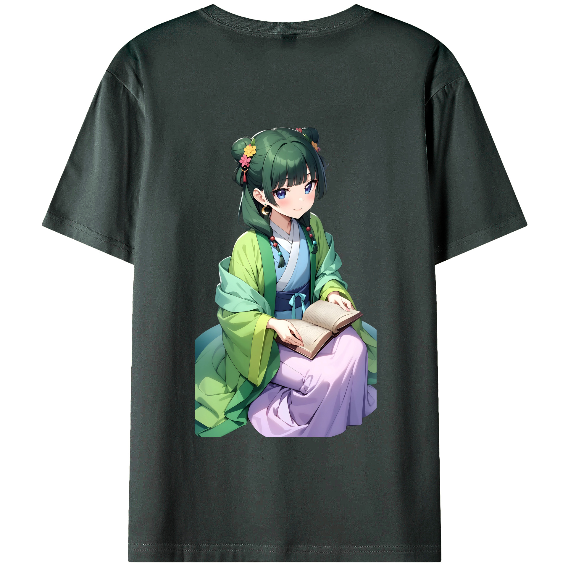（画像用） 薬屋のひとりごと The Apothecary Diaries 綿100％ メンズ半袖Tシャツ（バックプリント） 通気性